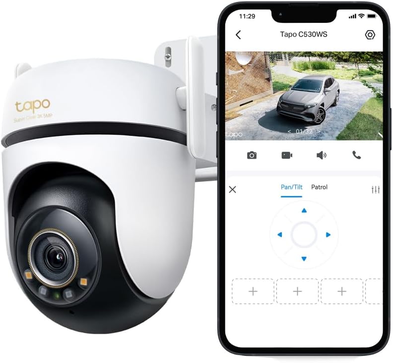 tapo 3K 5MP Outdoor Pan/Tilt Security Wi-Fi Camera – 360° View, Free Person/Vehicle Detection, Starlight Color Night Vision, IP66, Sound and Light Alarm, Works w/Alexa and Google Home, VistaCam 360° - Image 1